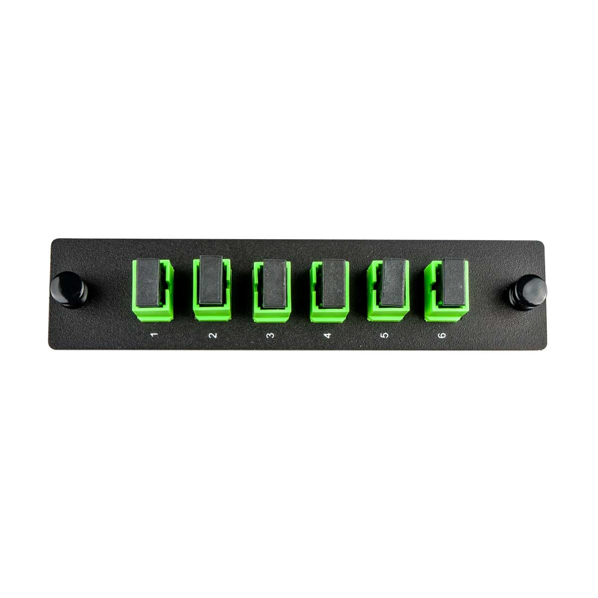 Adapter Plate, 06 Fiber, Simplex, SC/APC, 9 µm OS2, Green